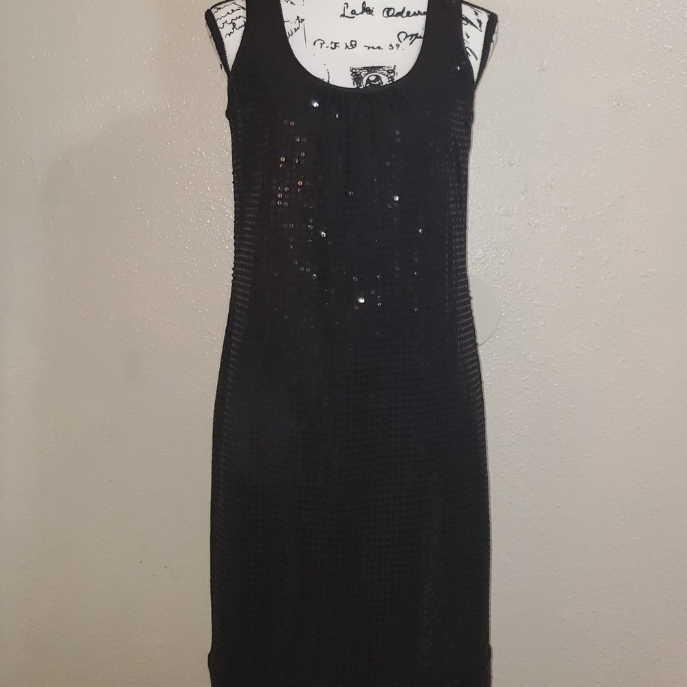 NY&Co Black Sequin Dress Size 6